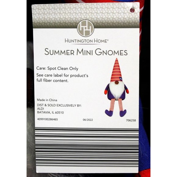 NWT Huntington Home Summer mini Gnome 16" USA 4th of July White Red Blue Stripes - Picture 10 of 11